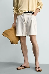 SHORT RELAXED FIT EN LYOCELL MÉLANGÉ