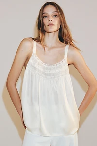 ZW COLLECTION LACE SATIN EFFECT TOP