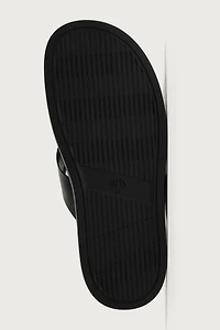 BUCKLED CRISSCROSS SANDALS