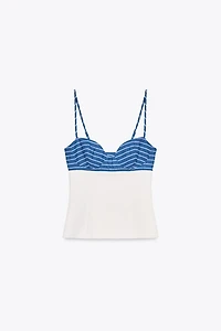 STRETCHY HANDKERCHIEF PRINT TOP