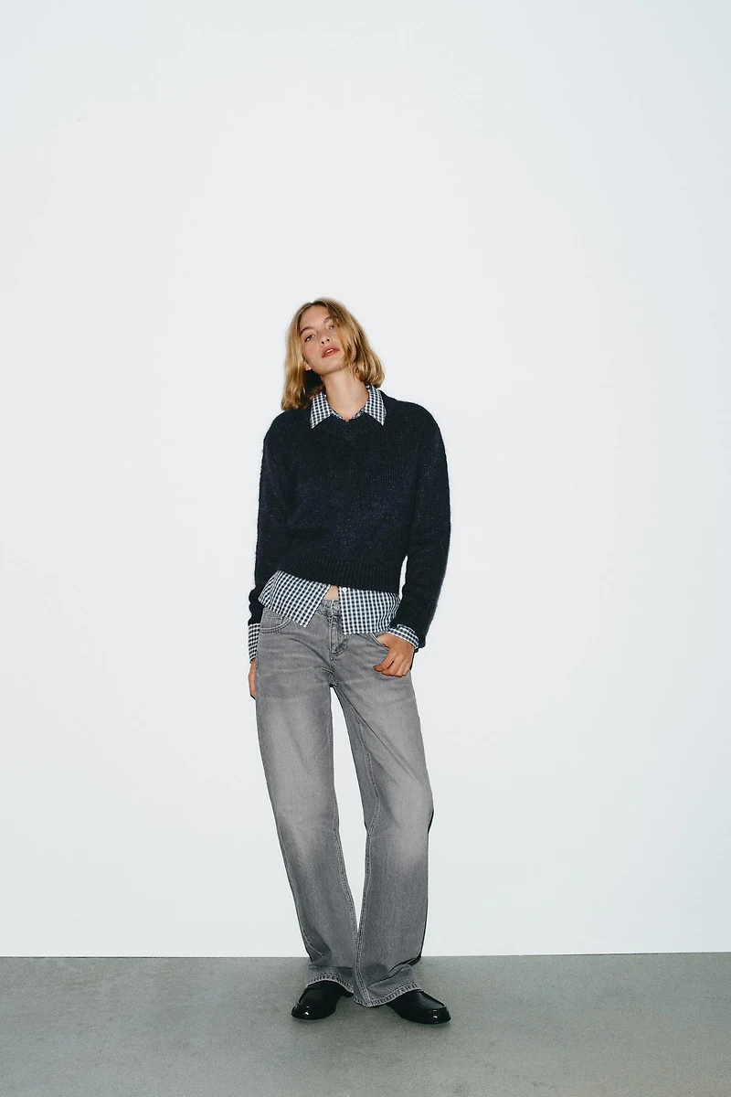 TRF WIDE LEG LOW RISE JEANS