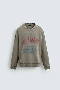WASHED PRINTED SWEATER