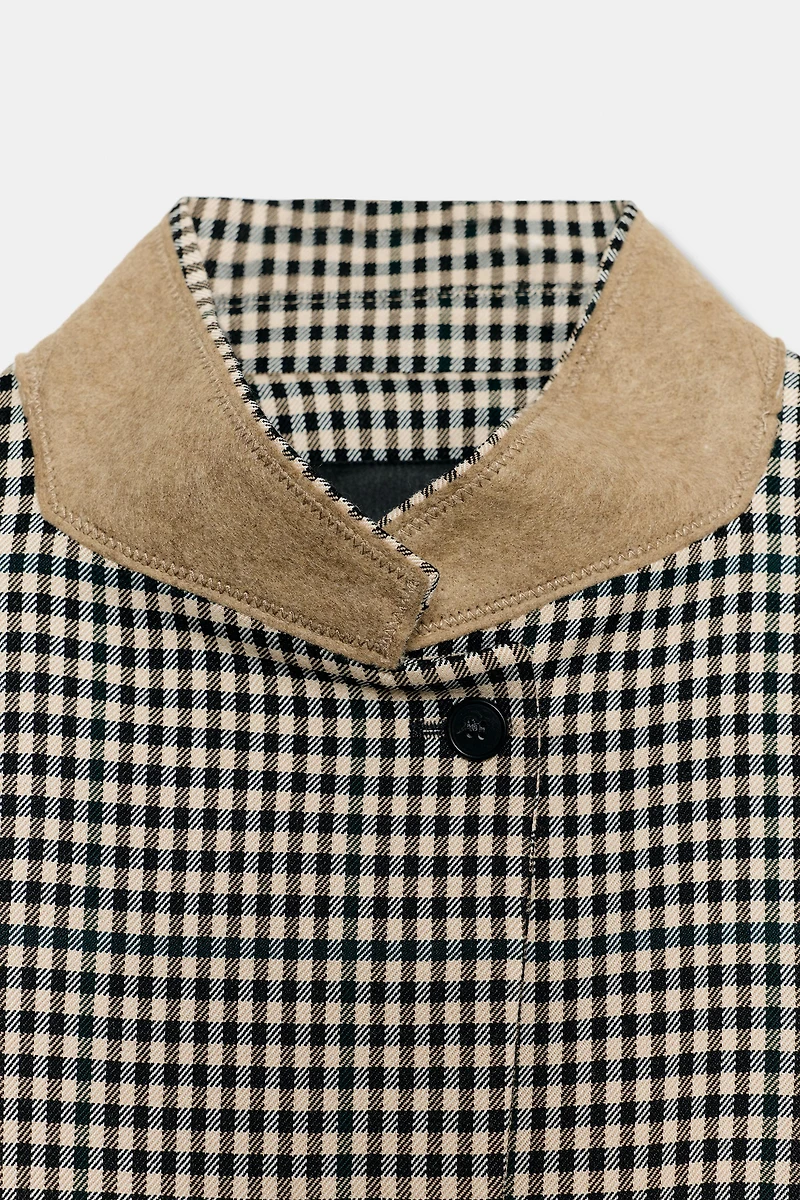 BLAZER À CARREAUX COL MIXTE ZW COLLECTION