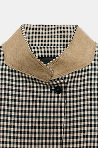 BLAZER À CARREAUX COL MIXTE ZW COLLECTION
