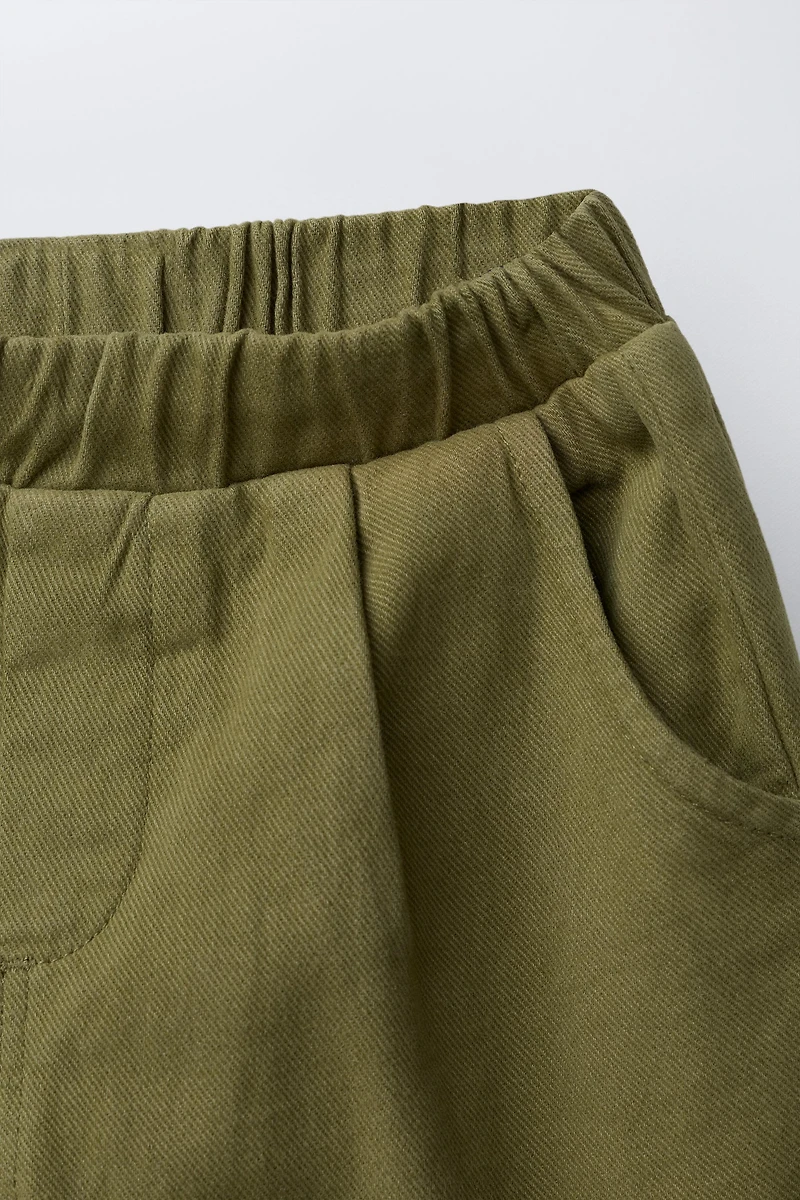 TWILL BALLOON PANTS WITH PATCHES