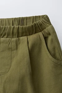 TWILL BALLOON PANTS WITH PATCHES