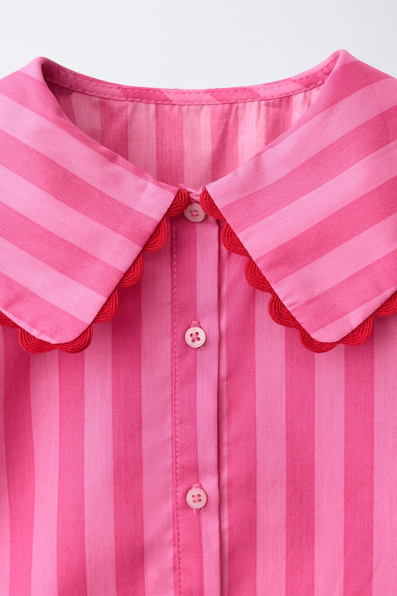 CHEMISE À RAYURES ET ONDULINE