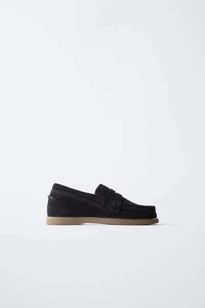 LEATHER SADDLE LOAFERS