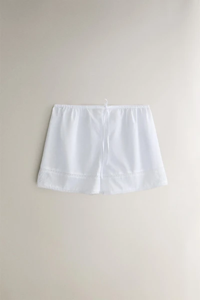 LACE AND EMBROIDERED SHORTS