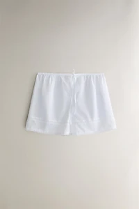 LACE AND EMBROIDERED SHORTS