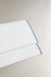 GEOMETRIC EMBROIDERED FLAT SHEET
