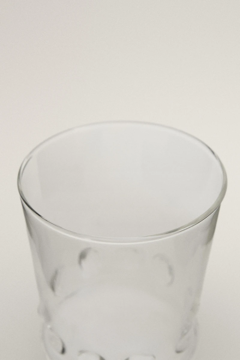 BOROSILICATE GLASS TUMBLER WITH RAISED DOTS