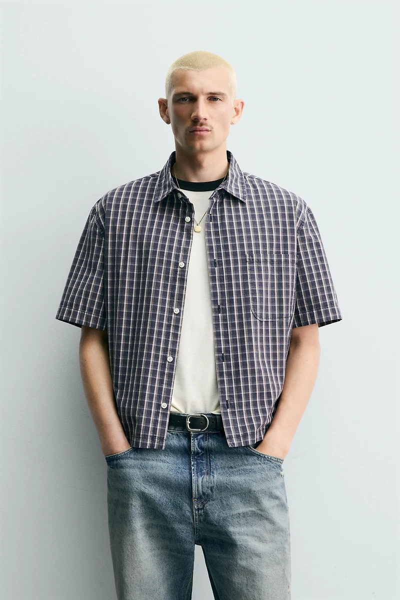 RELAXED FIT PLAID SHIRT