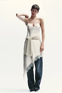 SATIN EFFECT LACE DRESS