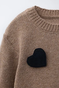 CONTRAST HEARTS KNIT JUMPER