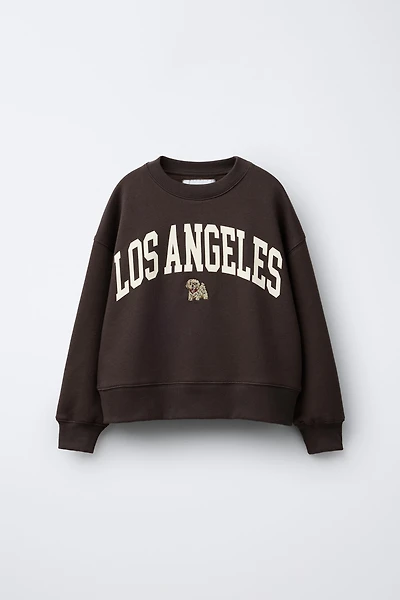 EMBROIDERED PUPPY TEXT SWEATSHIRT