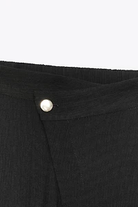 CROSS WAIST WIDE LEG PANTS