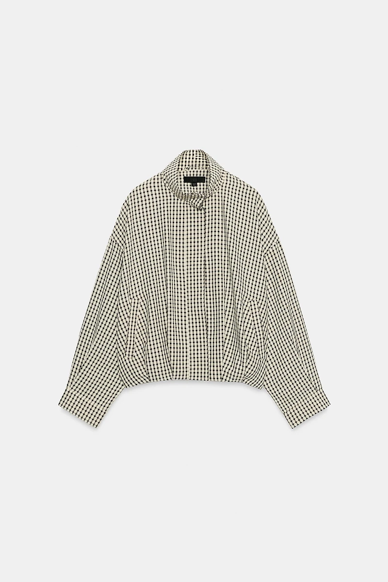 PLAID BOMBER JACKET