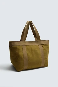 CORDUROY EFFECT TOTE BAG