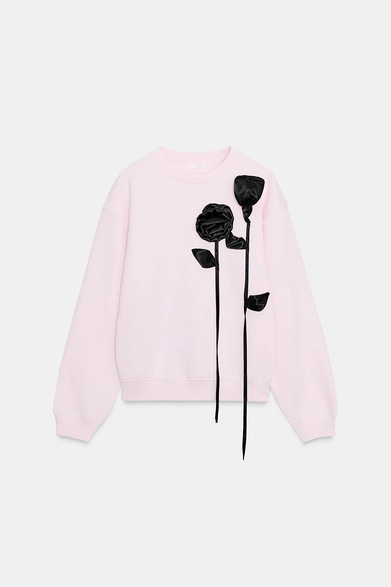 SWEAT FLEUR CONTRASTE
