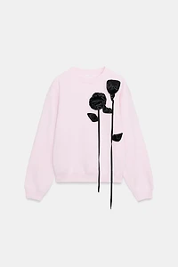 SWEAT FLEUR CONTRASTE
