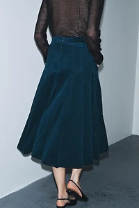 CORDUROY MIDI SKIRT ZW COLLECTION