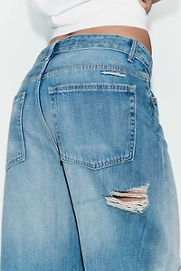 TRF MID-RISE FOLDED BAGGY JEANS