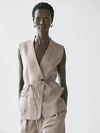 Double-breasted suit waistcoat