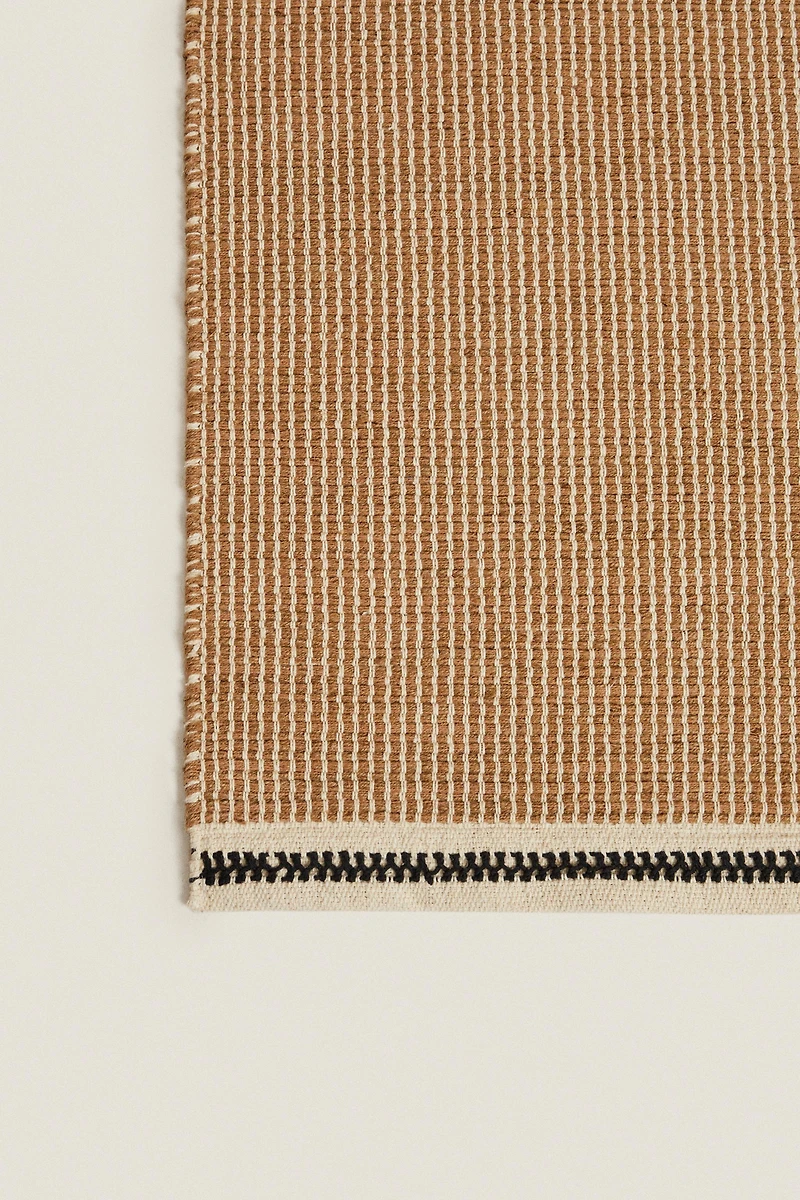 NON-SLIP STRIPED JUTE RUG