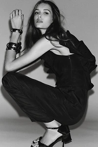 ASYMMETRIC RUFFLE JUMPSUIT