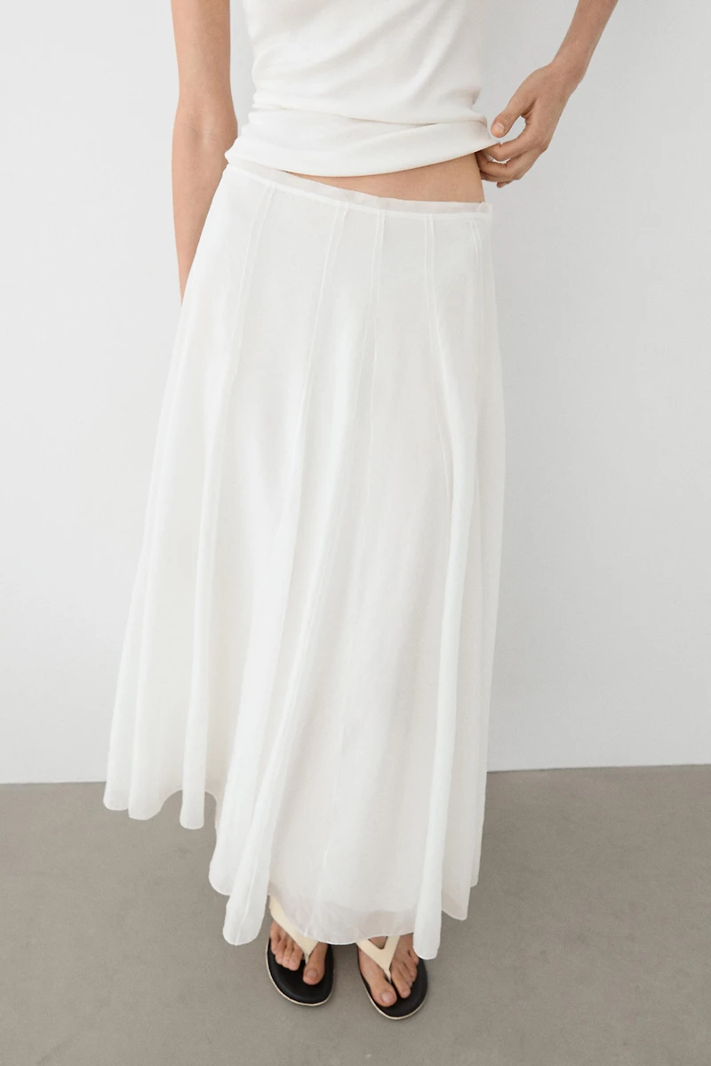 Flowy flared midi skirt