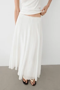 Flowy flared midi skirt