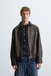BLOUSON BOMBER MATIÈRE SYNTHÉTIQUE