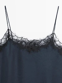 Camisole top with contrast lace detail