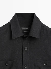 100% wool flannel overshirt