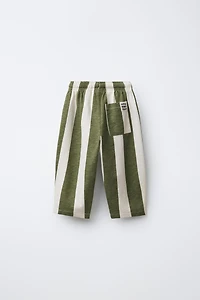 STRIPED STRAIGHT PLUSH PANTS