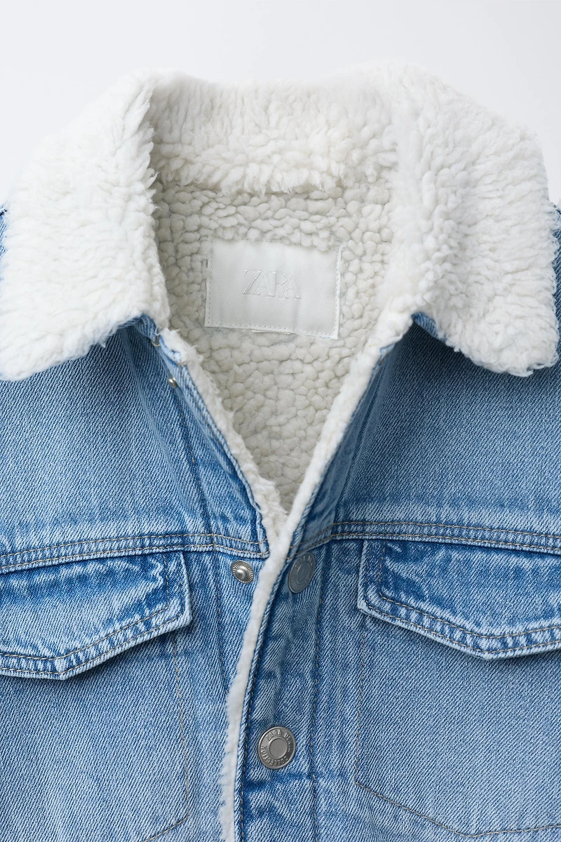 SURCHEMISE EN DENIM IMITATION PEAU DE MOUTON