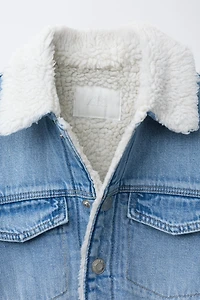 SURCHEMISE EN DENIM IMITATION PEAU DE MOUTON