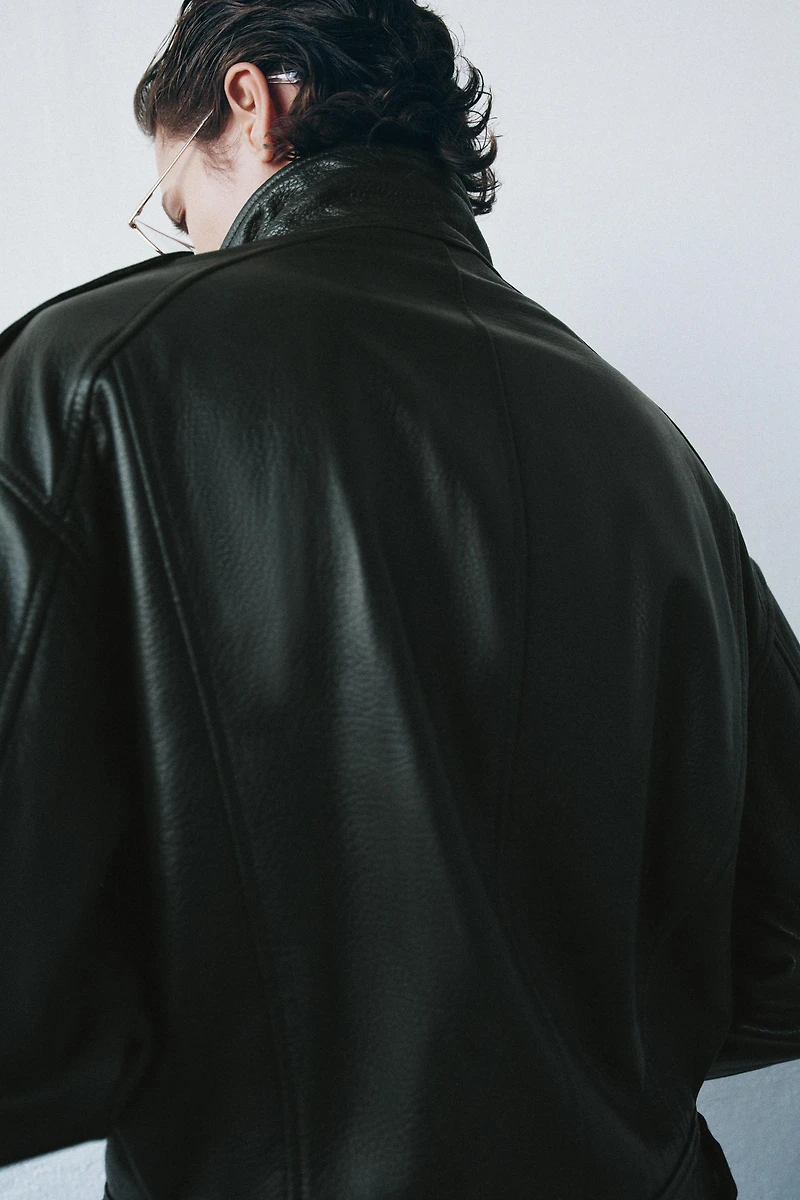 LEATHER BOMBER JACKET ZW COLLECTION LIMITED EDITION