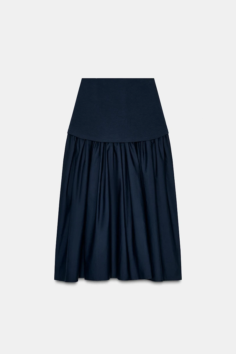 COMBINATION INTERLOCK MIDI SKIRT