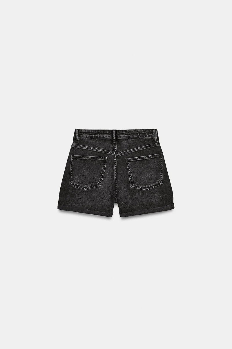 TRF MOM FIT HIGH WAIST DENIM SHORTS