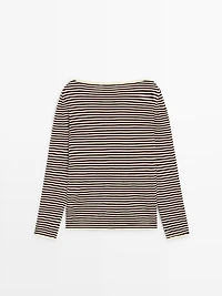 Striped long sleeve knit sweater