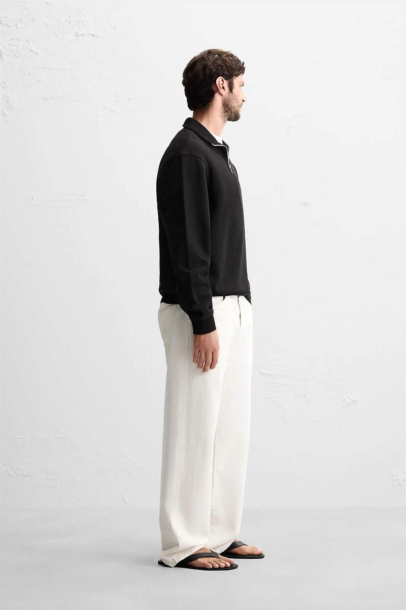 BASIC QUARTER-ZIP SWEATSHIRT