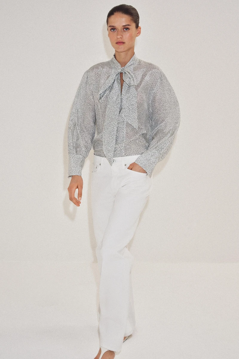 CHEMISE À NŒUD ET POIS ZW COLLECTION
