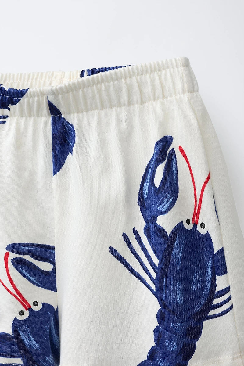 ENSEMBLE JOGGING T-SHIRT ET BERMUDA HOMARD