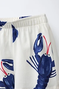 ENSEMBLE JOGGING T-SHIRT ET BERMUDA HOMARD