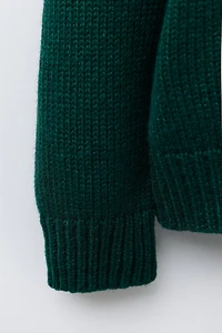 PULL EN MAILLE AVEC LAINE ET LAPIN BRODÉ