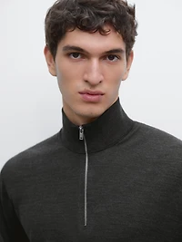 Quarter-zip knit sweater