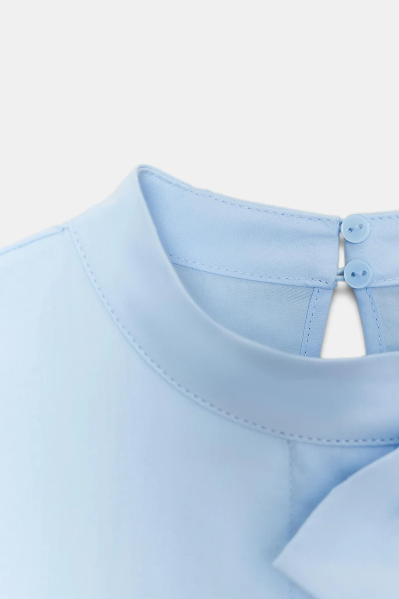 POPLIN BLOUSE WITH BOW