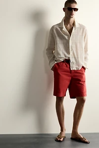 CHEMISE RELAXED FIT JACQUARD COTON-LIN